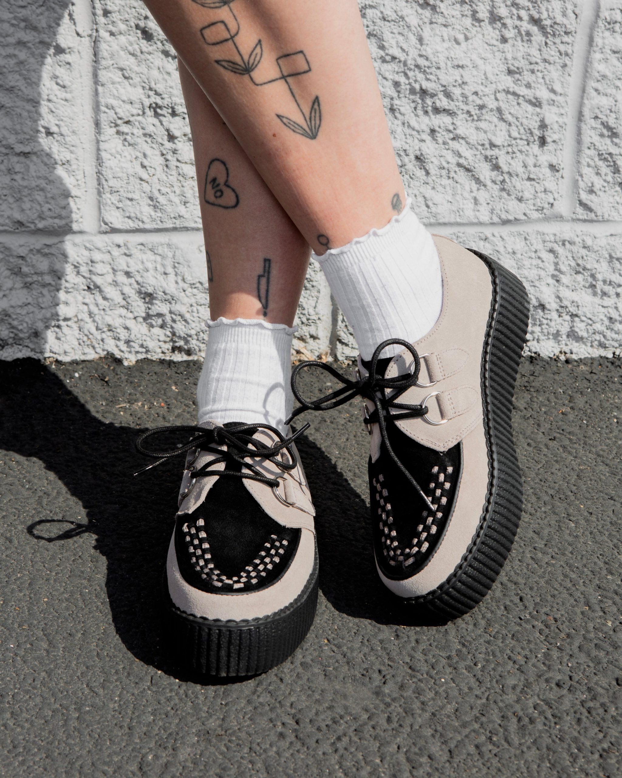 Taupe & Black Suede Viva Mondo Creeper - Image 2