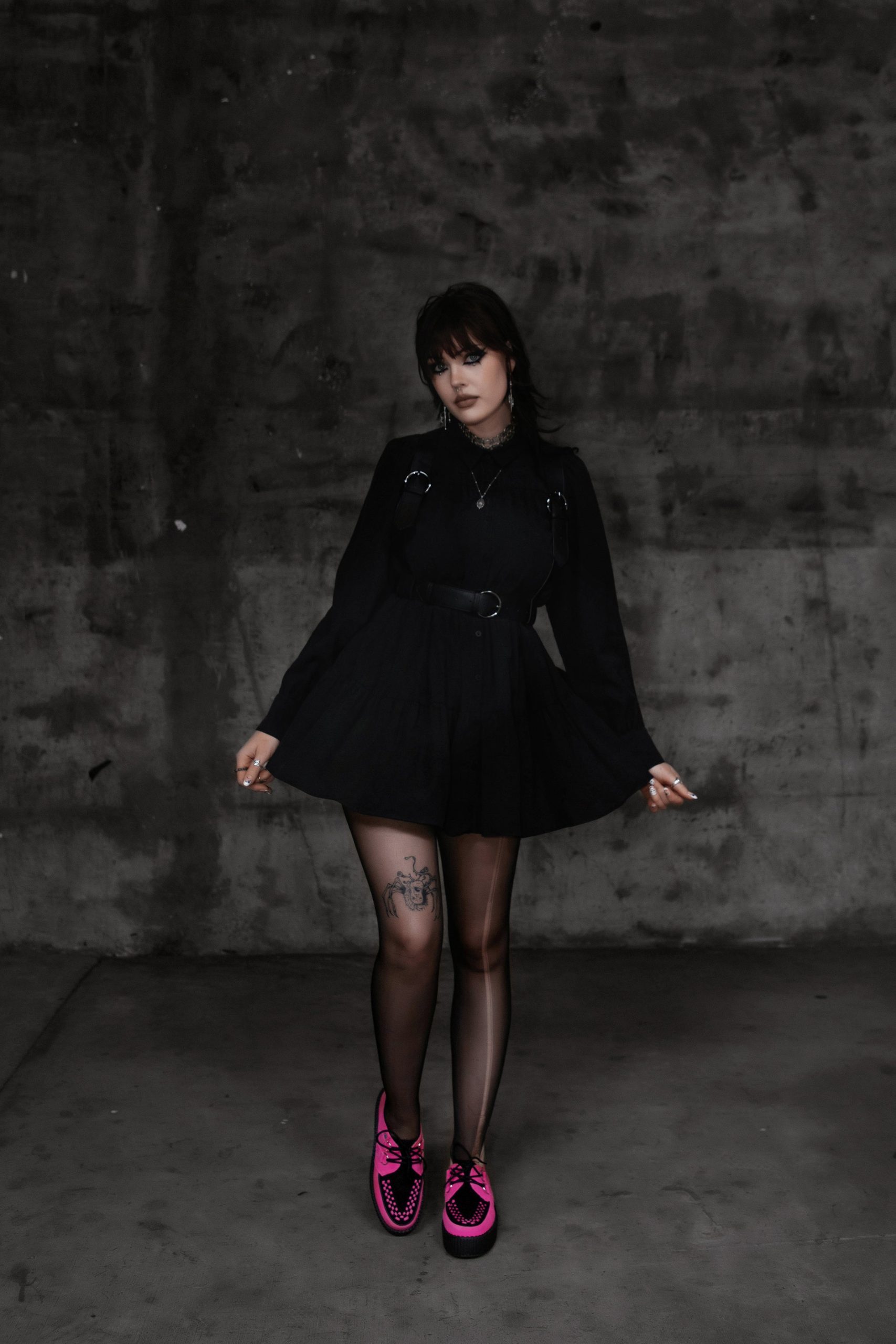 Neon Pink & Black Suede Viva Mondo Creeper - Image 4