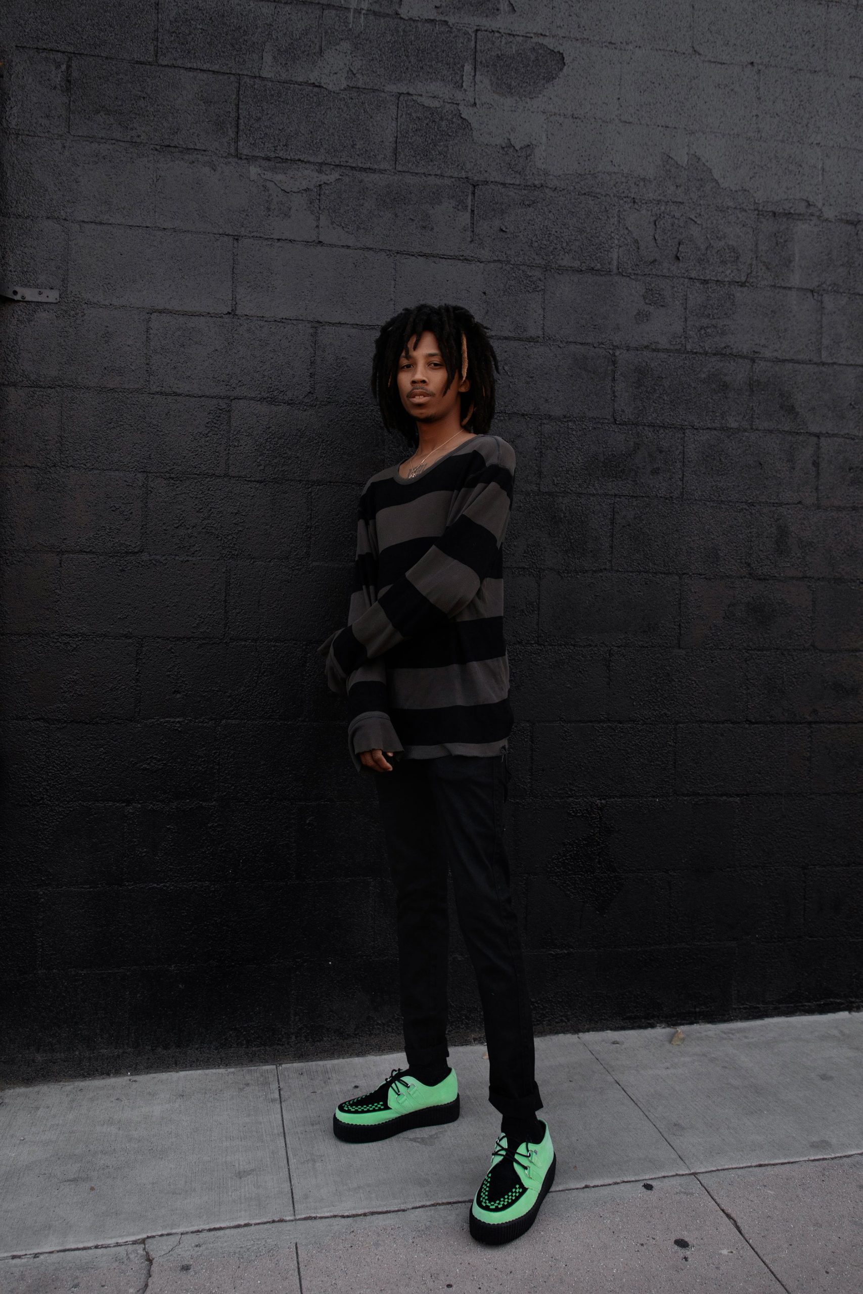 Neon Green & Black Suede Viva Mondo Creeper - Image 5