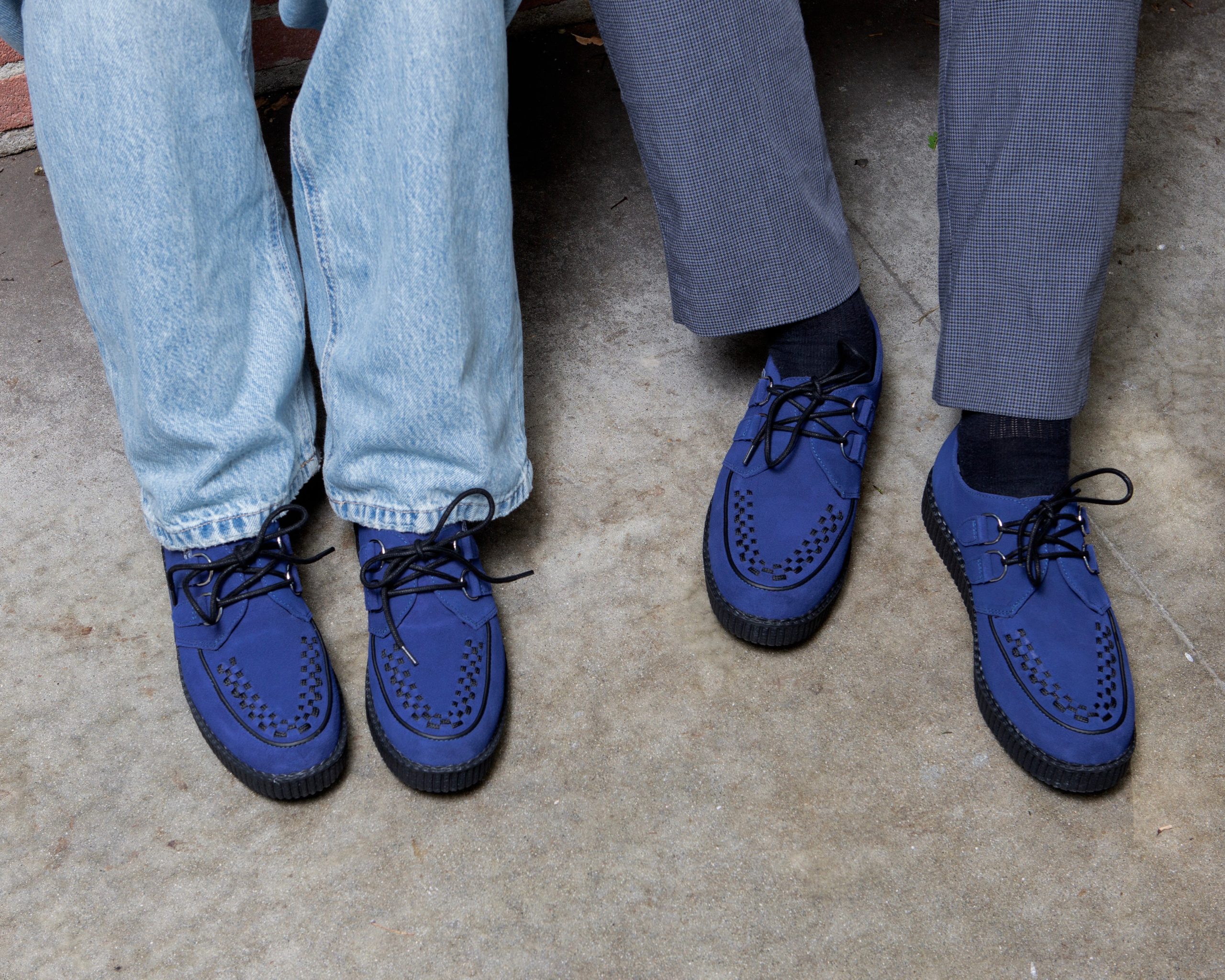Navy Suede Viva Low creeper - Image 7