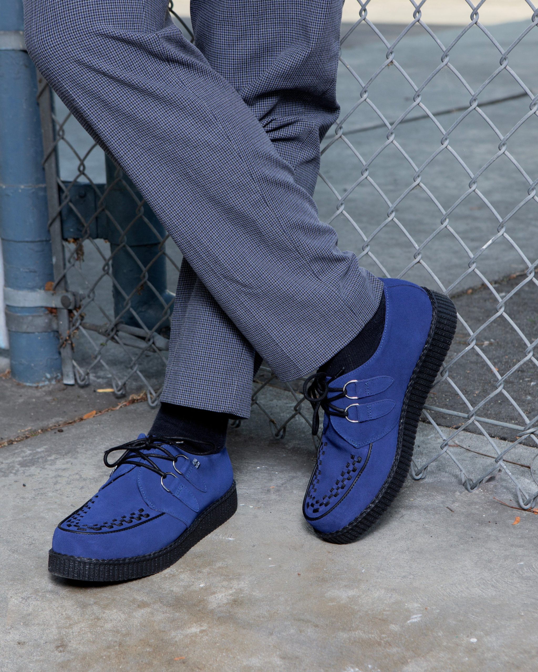 Navy Suede Viva Low creeper - Image 3