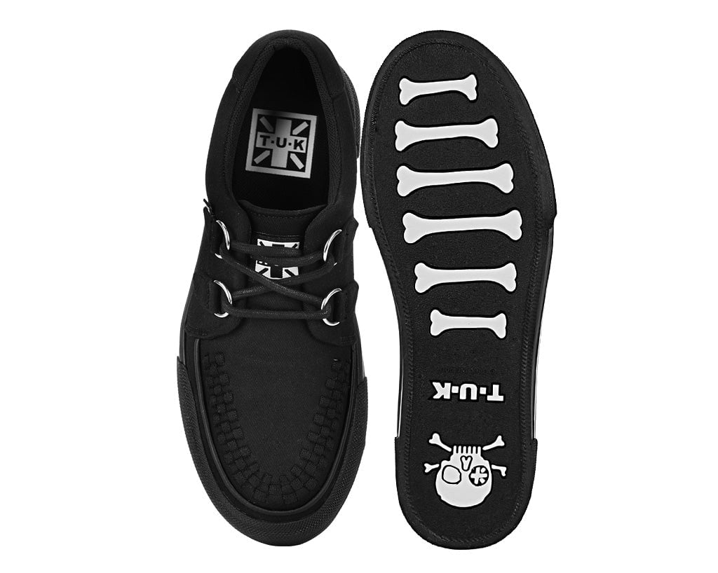 Black Canvas Interlace Platform Creeper Sneaker - Image 5