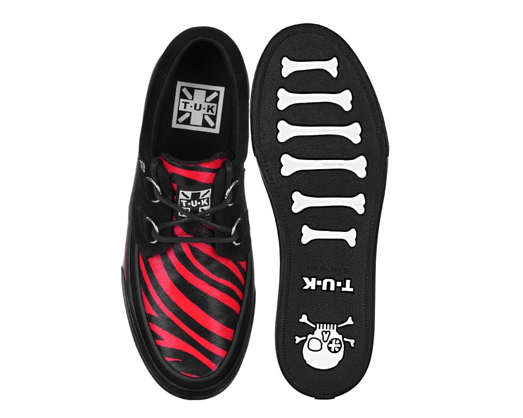 Black &Red Zebra Suede Creeper Sneaker - Image 6