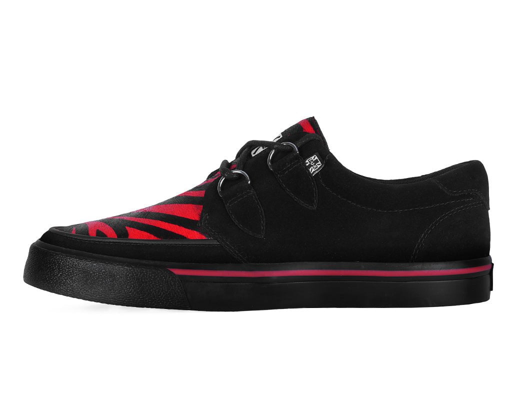 Black &Red Zebra Suede Creeper Sneaker - Image 7