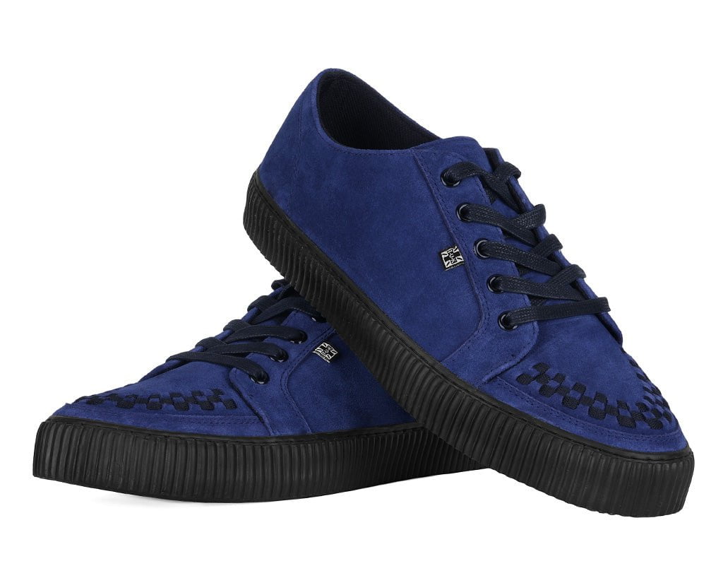 Navy Suede Lace-Up Creeper Sneaker - Image 2