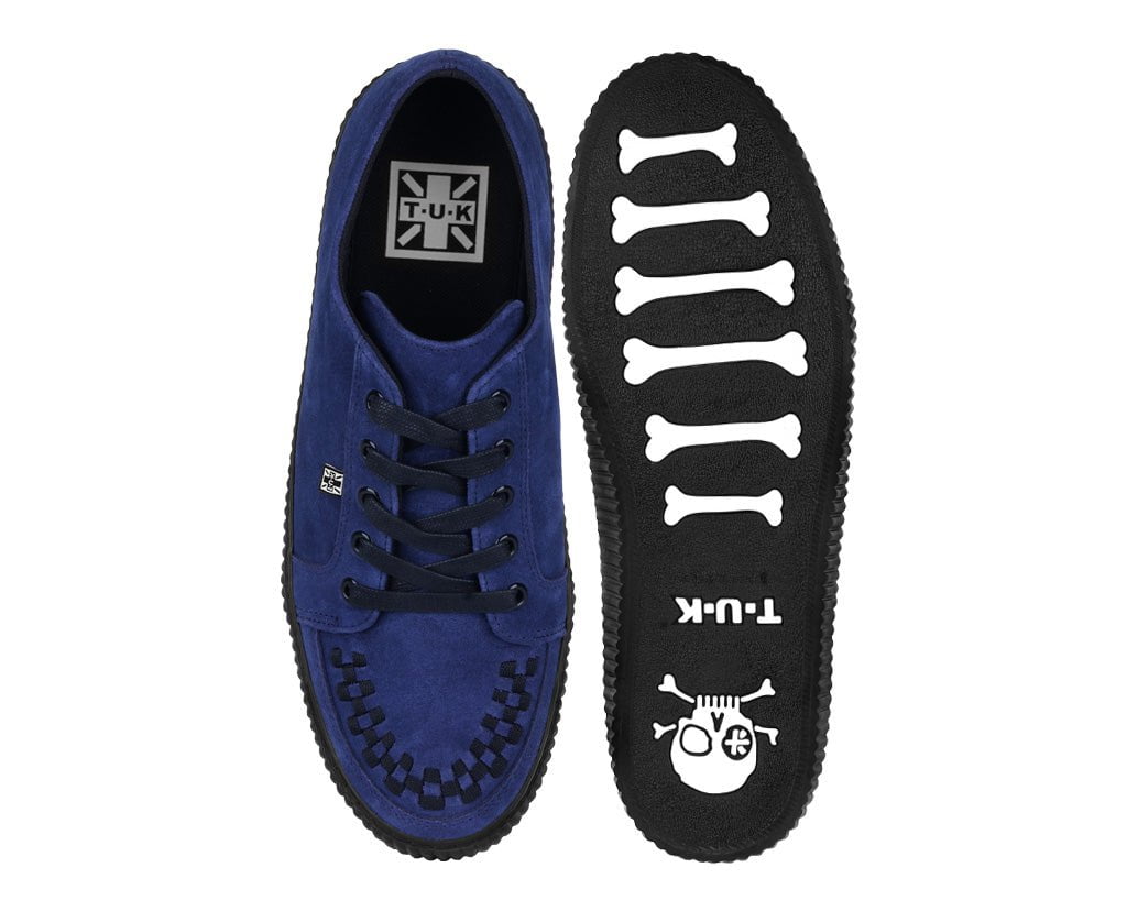 Navy Suede Lace-Up Creeper Sneaker - Image 3