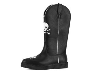 Black Skull Western Creeper Boot