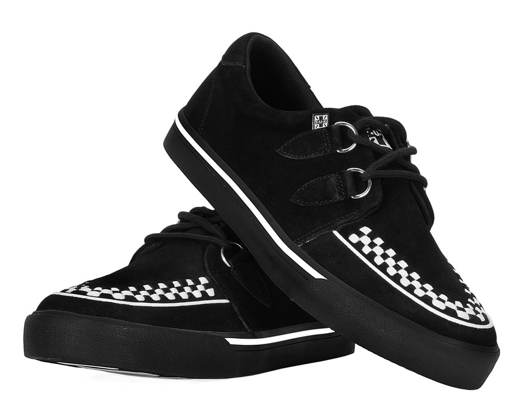 Black Suede White Interlace Sneaker - Image 3