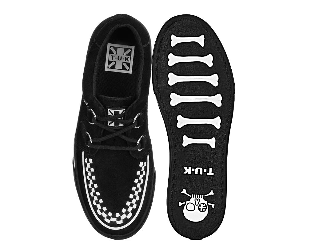 Black Suede White Interlace Sneaker - Image 5