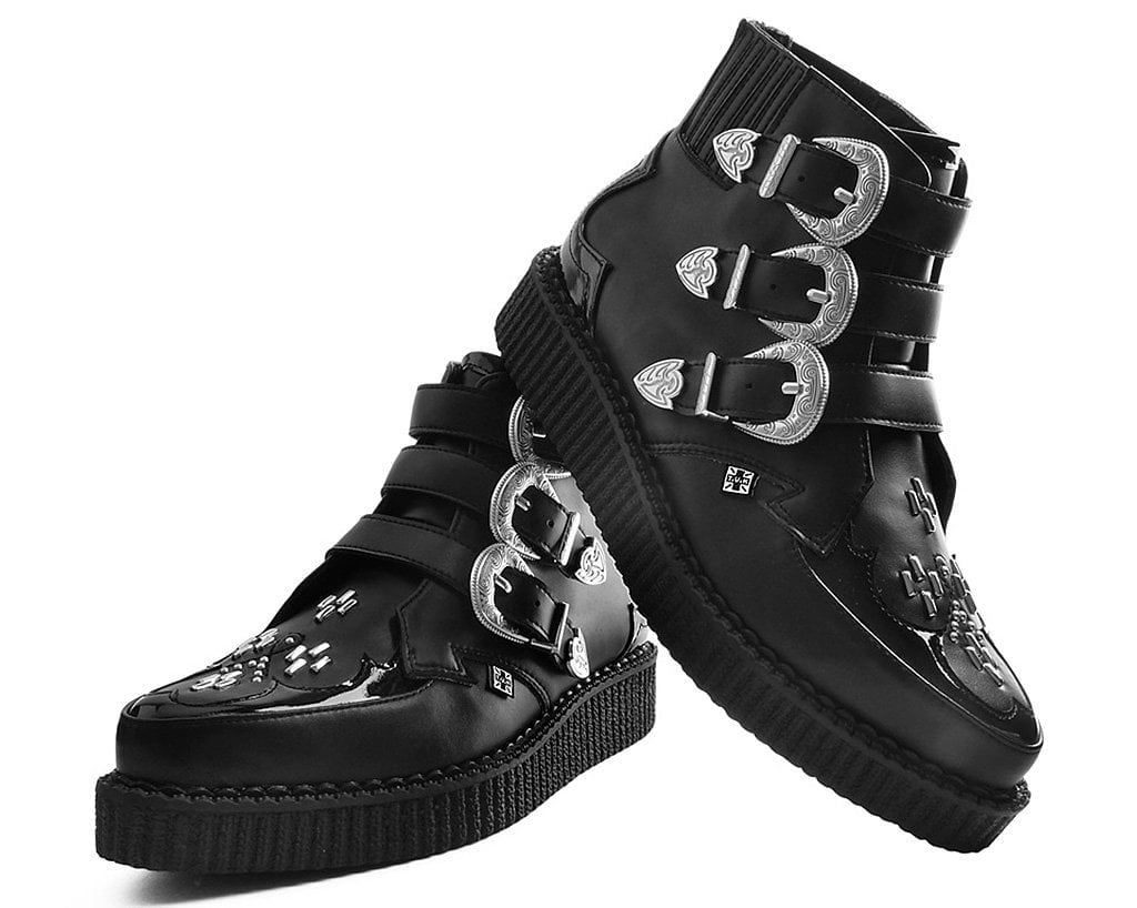 Black TUKskin™ Western Buckle Pointed Boot - Image 3