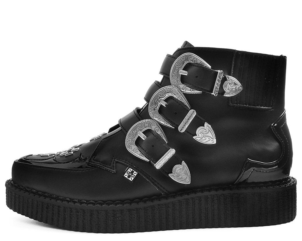 Black TUKskin™ Western Buckle Pointed Boot - Image 4