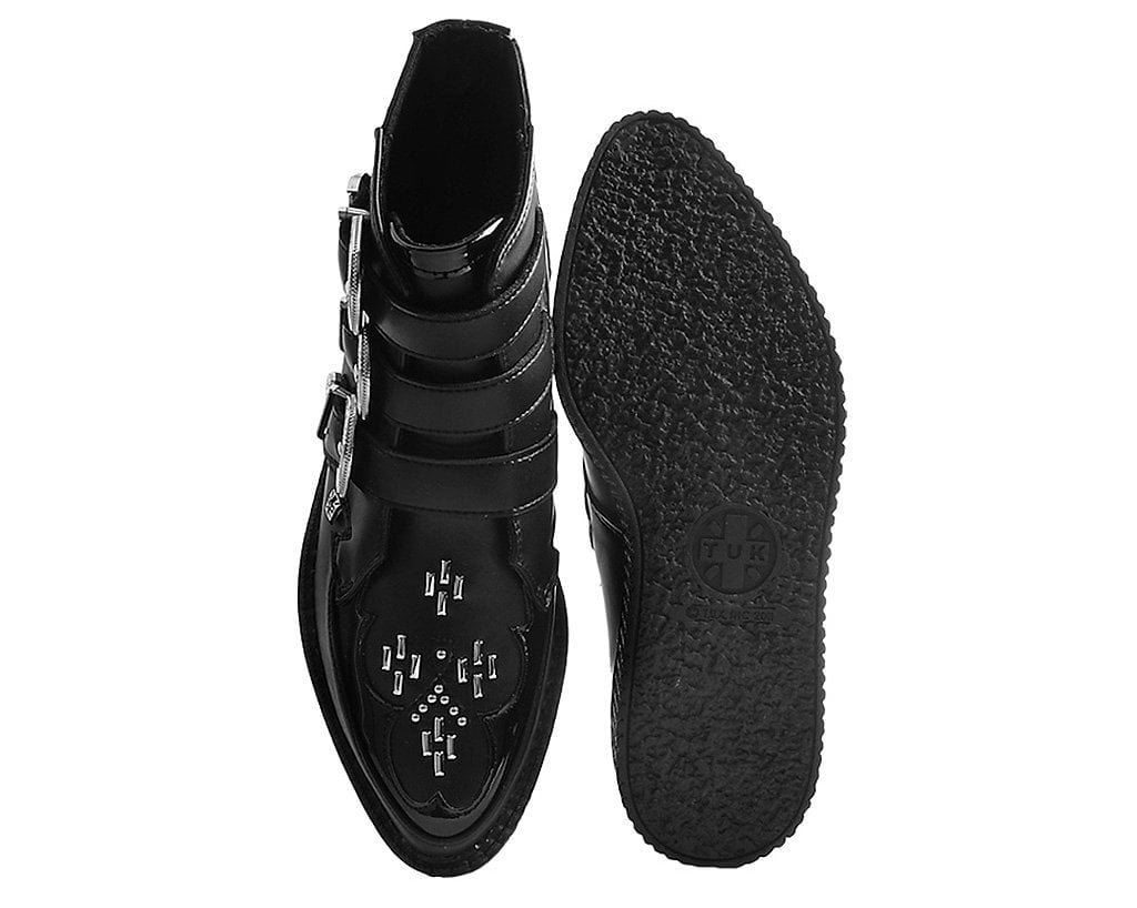 Black TUKskin™ Western Buckle Pointed Boot - Image 5