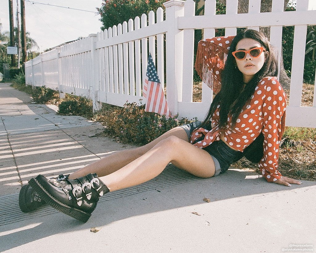 Black TUKskin™ Western Buckle Pointed Boot - Image 8