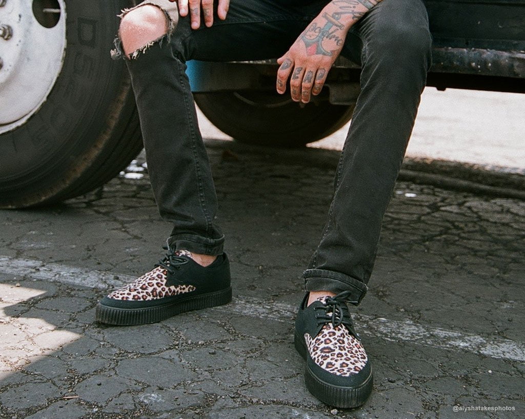 Black & Leopard Tie Pointed Lace Up EZC - Image 6