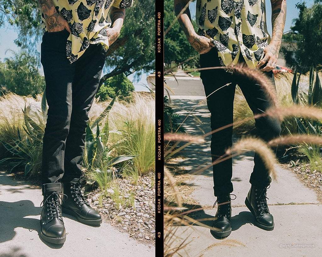 Black TUKskin™ Pointed Lace Up Boot - Image 8