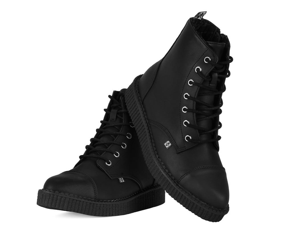 Black TUKskin™ Pointed Lace Up Boot - Image 5