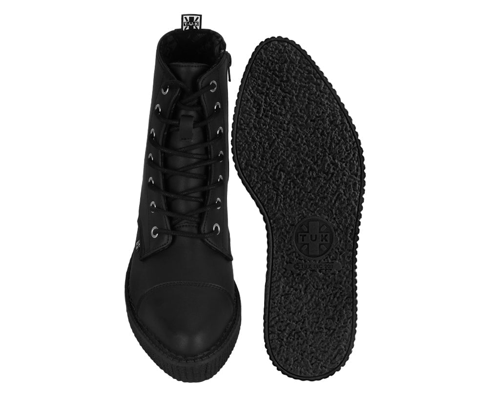 Black TUKskin™ Pointed Lace Up Boot - Image 3