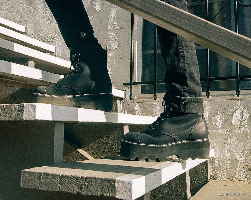 Black 7-Eye Dino Lug Sole Boot - Image 8