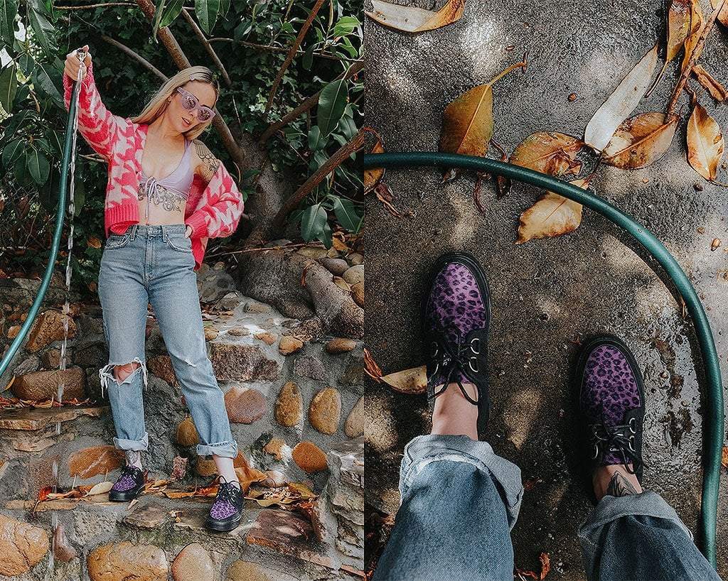 Black & Purple Leopard D-Ring Sneaker - Image 6