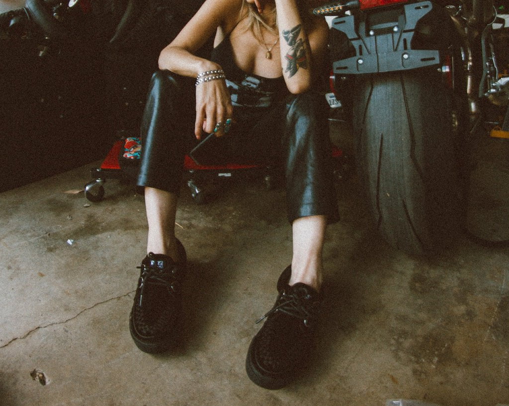 Black Velvet D-Ring Interlace Sneaker - Image 6