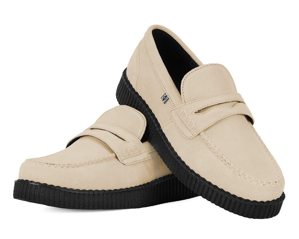 Tan Suede Penny Loafer Viva Low Creeper - Image 4