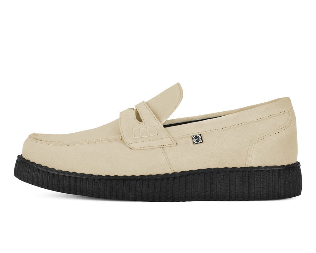 Tan Suede Penny Loafer Viva Low Creeper - Image 9