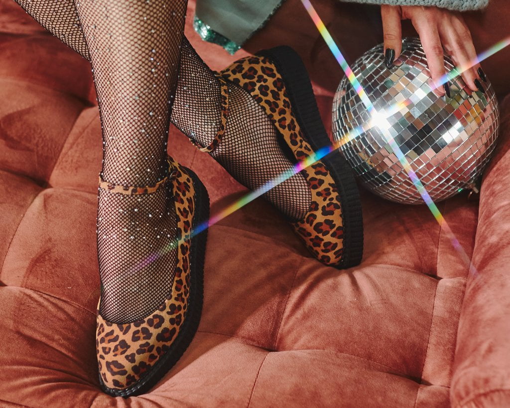 Leopard Pointed Ballet Ankle Strap Creeper - Image 2