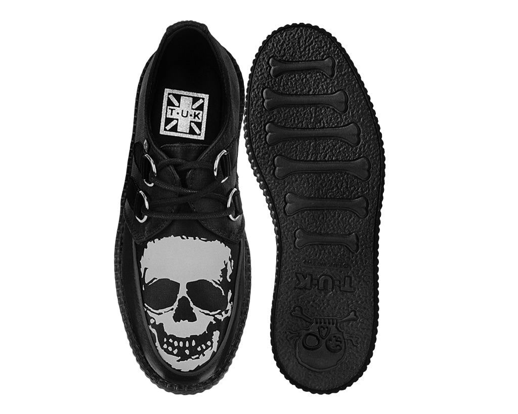 Black Satin Glow Skull Viva Mondo Creeper - Image 4