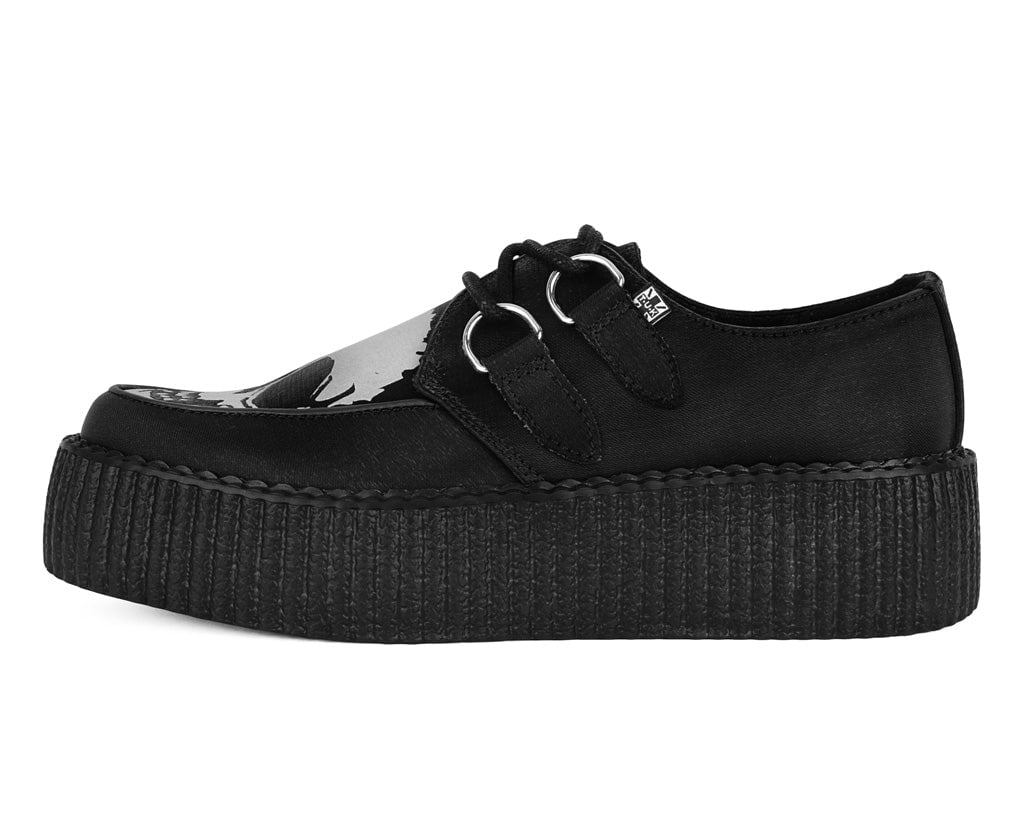 Black Satin Glow Skull Viva Mondo Creeper - Image 5