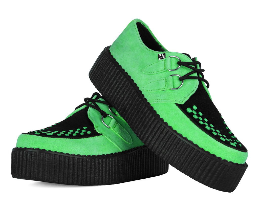 Neon Green & Black Suede Viva Mondo Creeper - Image 3