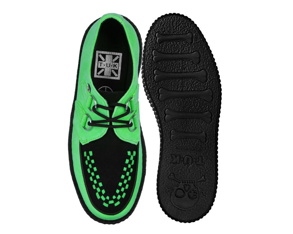 Neon Green & Black Suede Viva Mondo Creeper - Image 6