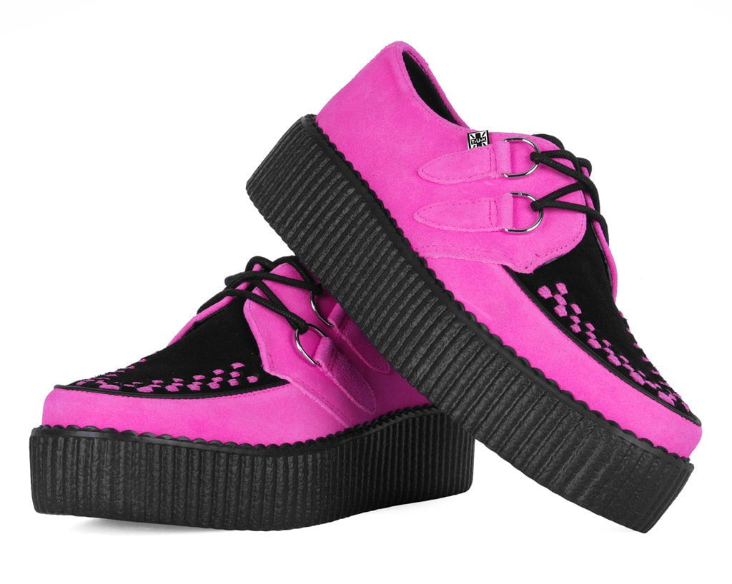 Neon Pink & Black Suede Viva Mondo Creeper - Image 3