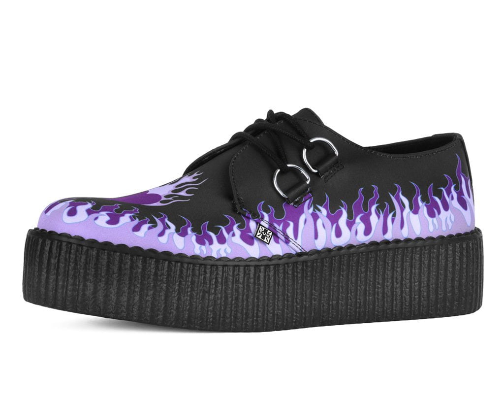 Black & Purple Flaming Heart Viva Mondo Creeper