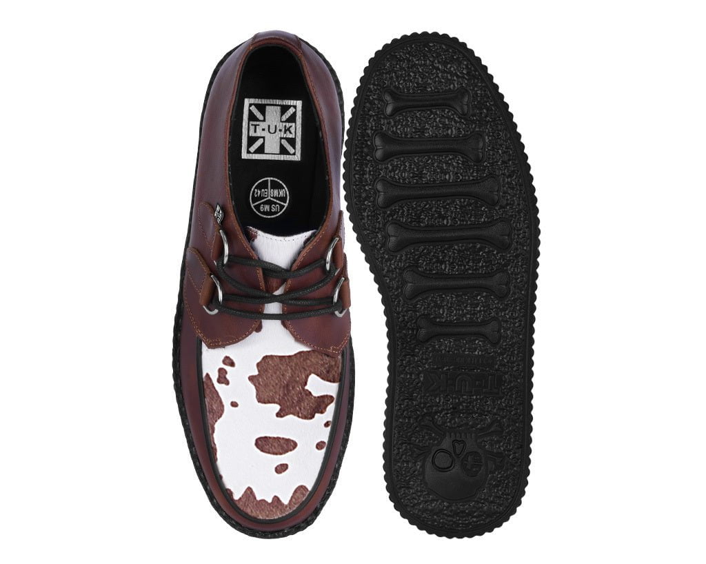 Brown Leather Cow Print Viva Mondo Creepers - Image 6