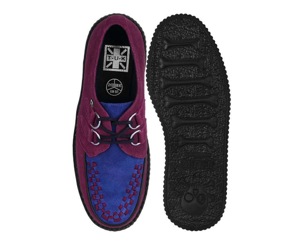 Burgundy & Navy Suede Viva Mondo Creeper - Image 8