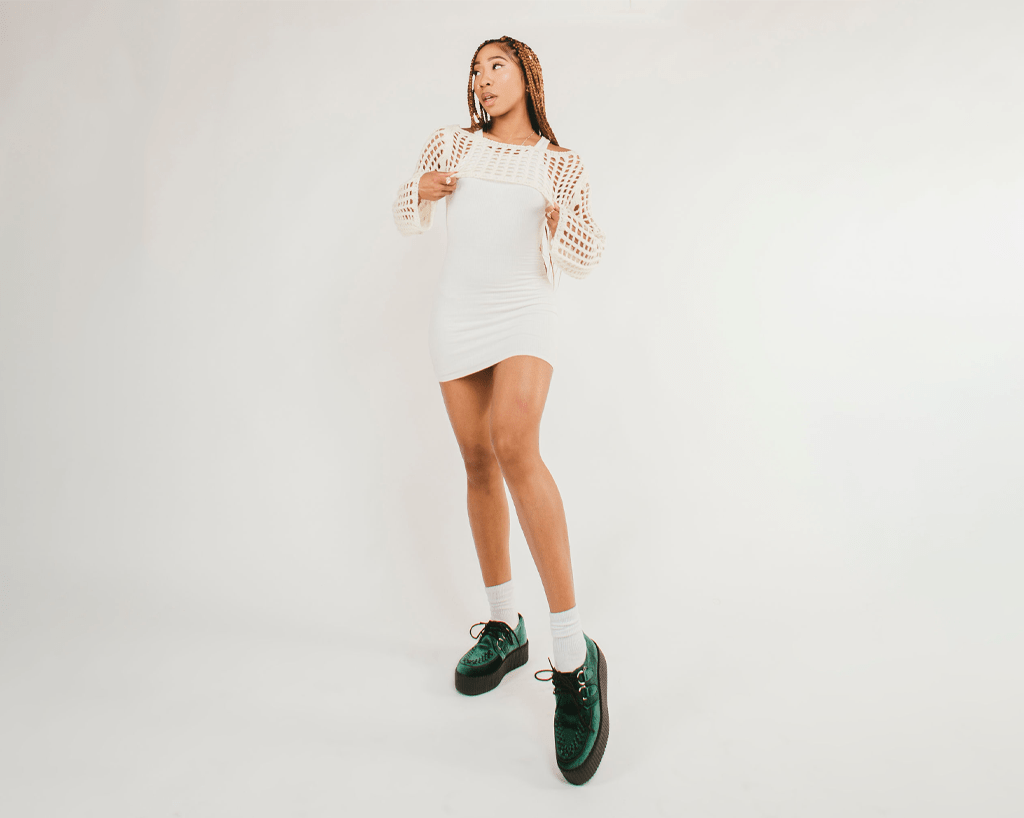 Emerald Green Velvet Viva Mondo Creeper - Image 7