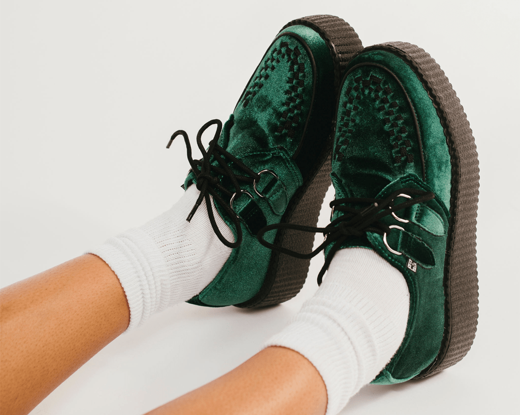 Emerald Green Velvet Viva Mondo Creeper - Image 2