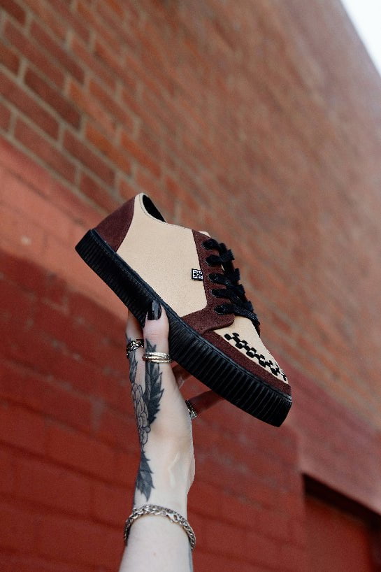 Tan & Brown Suede Lace-Up Creeper Sneaker - Image 2