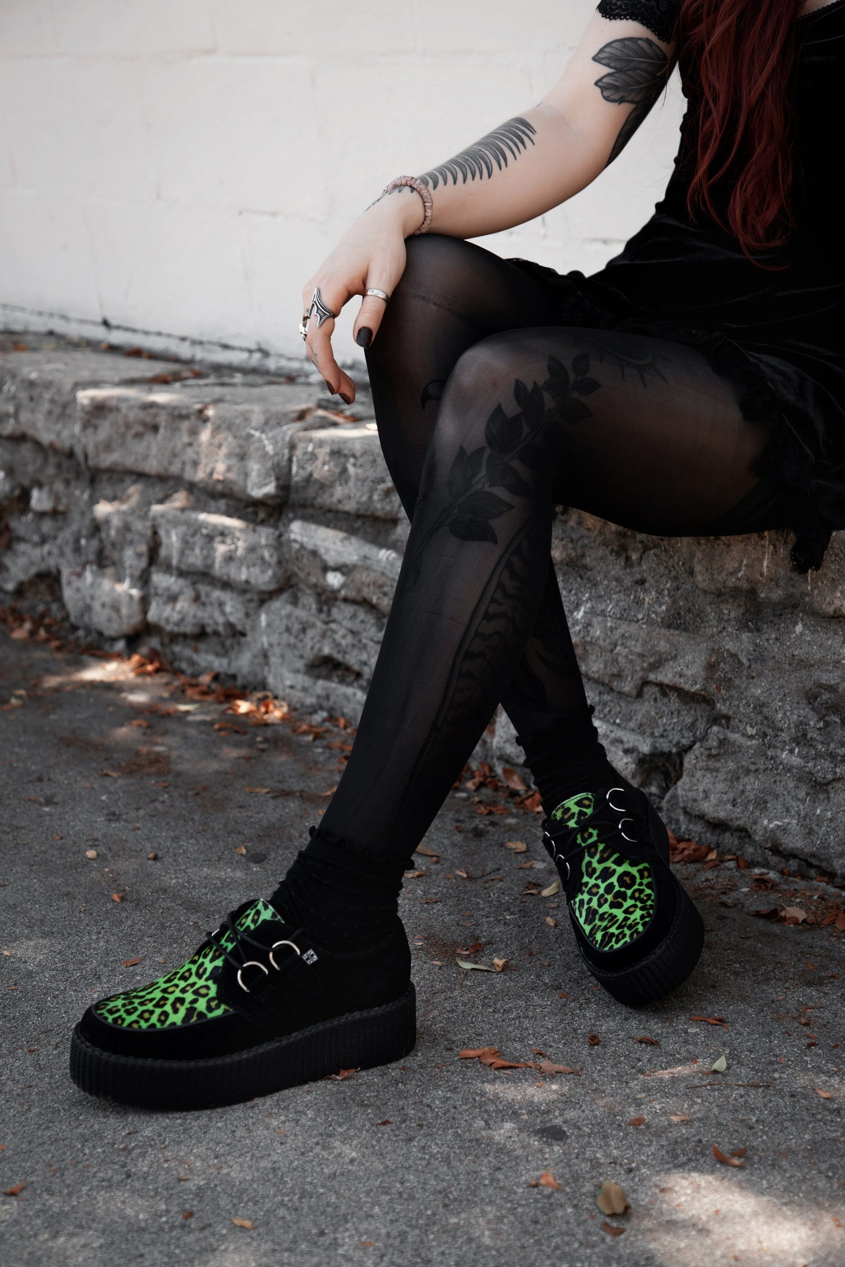 Black & Green Leopard Suede Mondo Creeper - Image 7