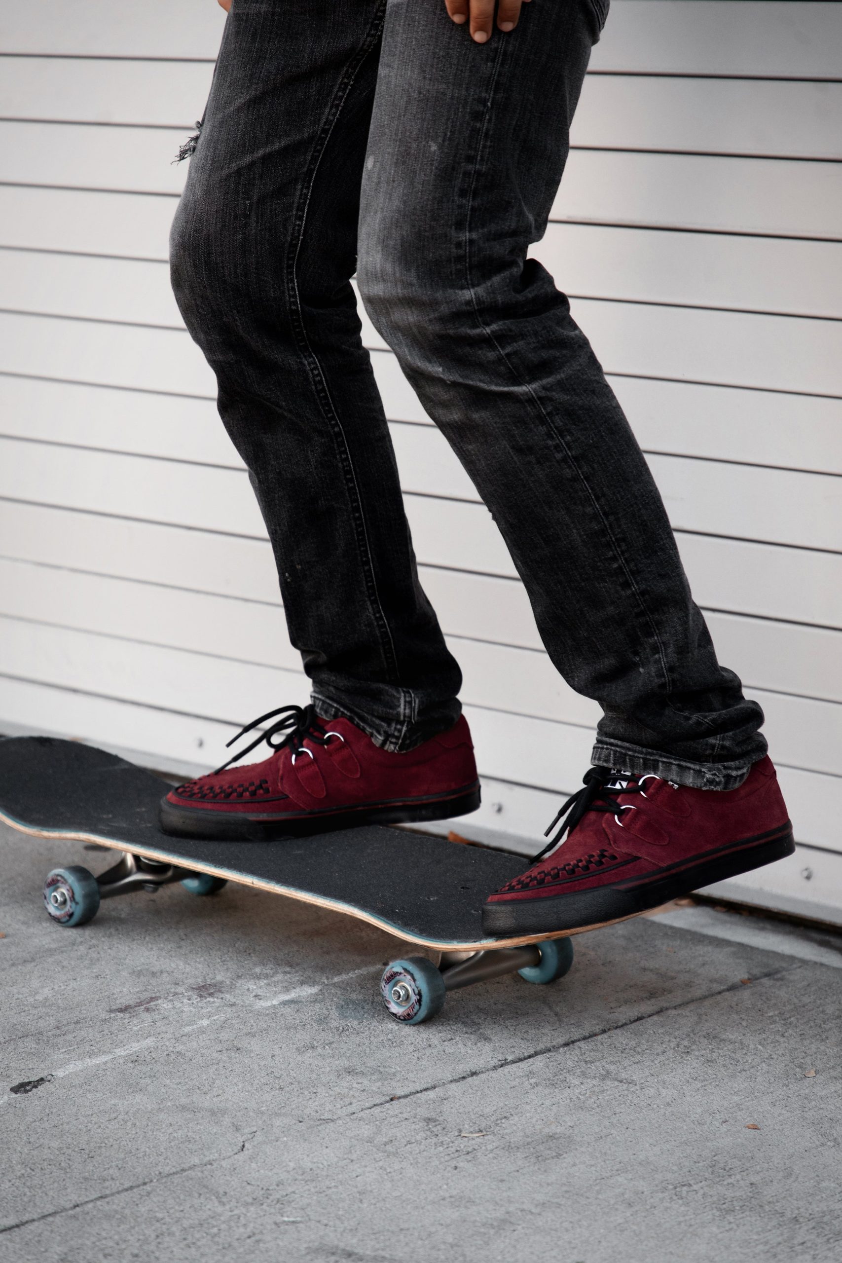 Burgundy Suede Creeper Sneaker - Image 6