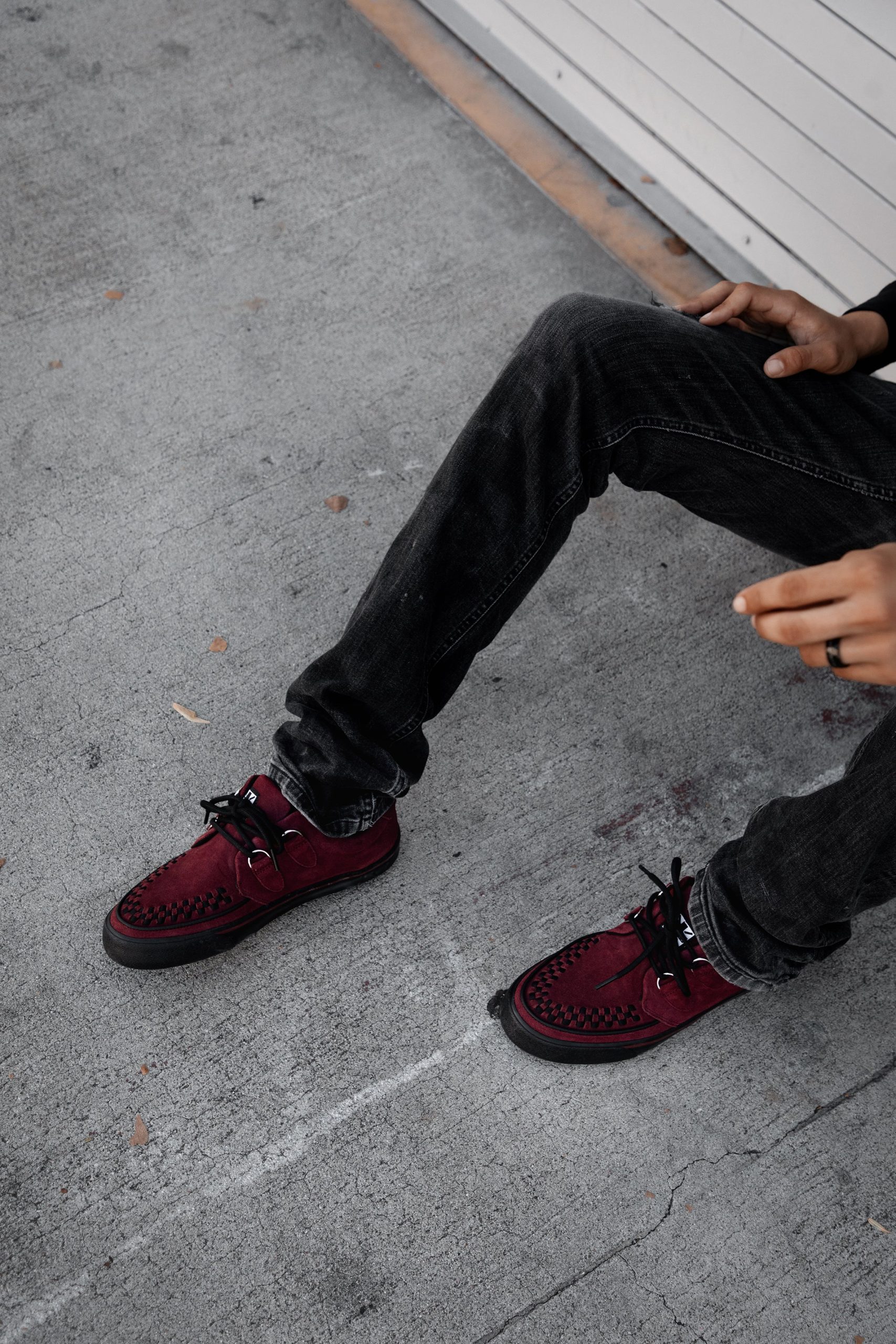 Burgundy Suede Creeper Sneaker - Image 10