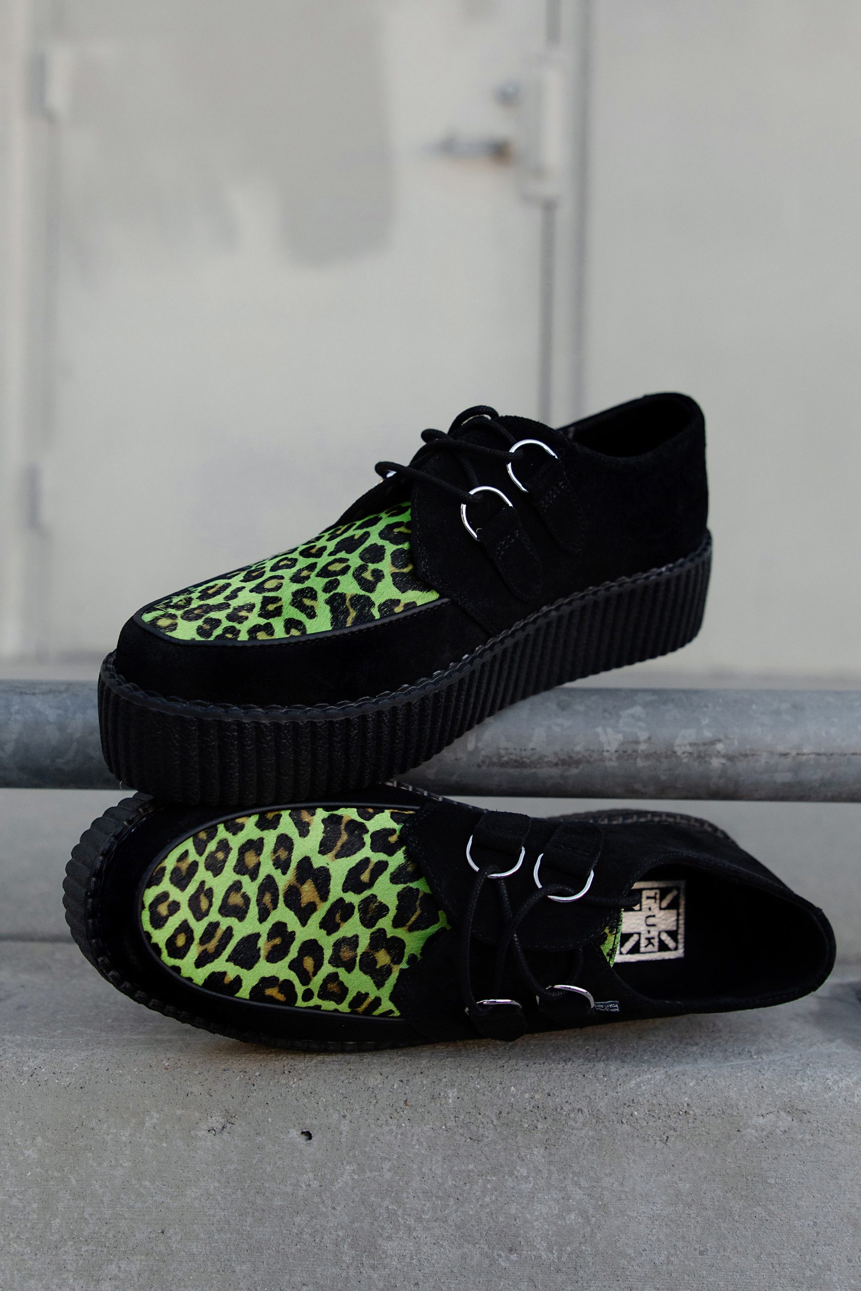 Black & Green Leopard Suede Mondo Creeper - Image 2