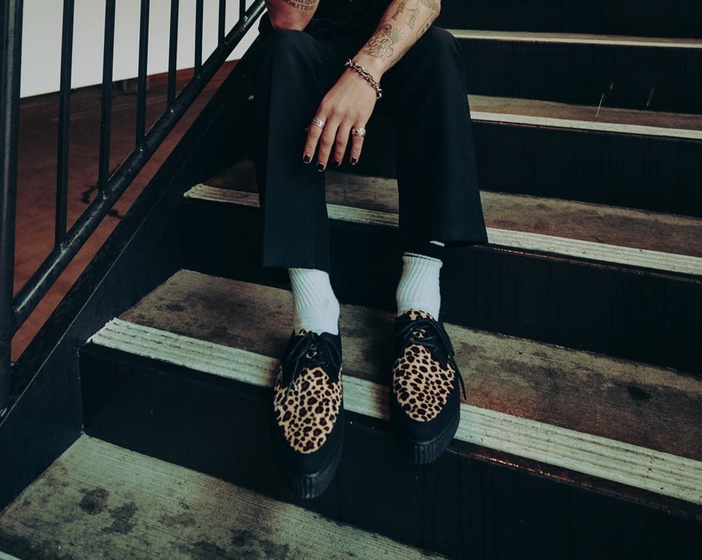 Black & Leopard Tie Pointed Lace Up EZC - Image 7