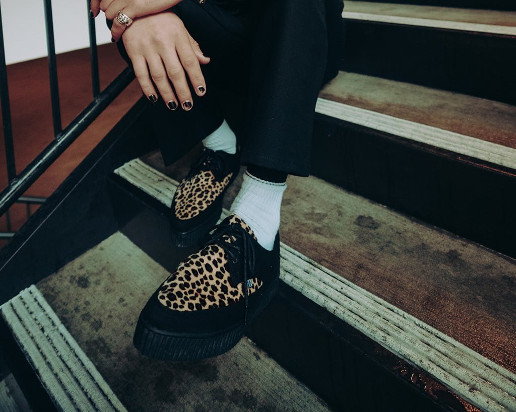 Black & Leopard Tie Pointed Lace Up EZC - Image 10